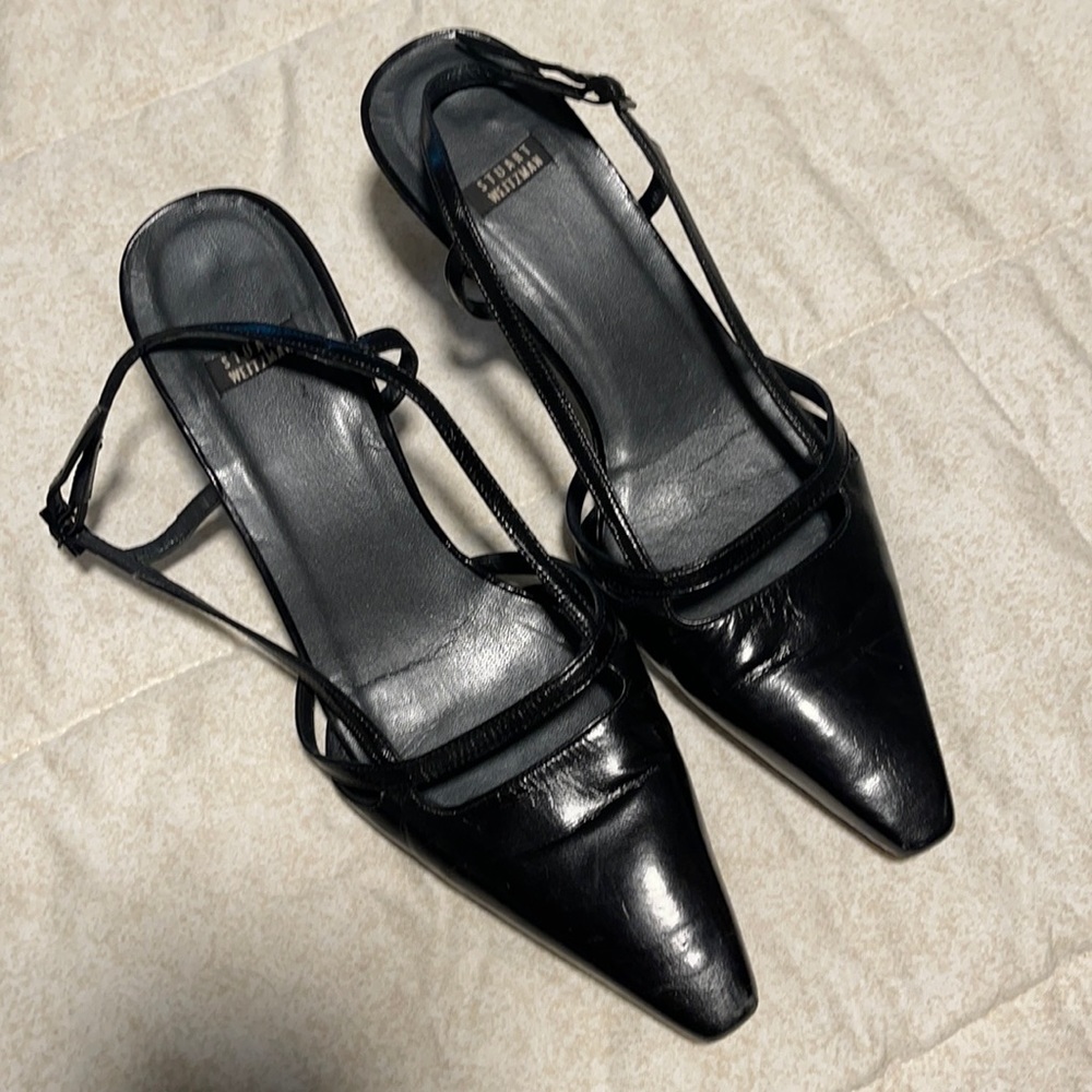 Stuart Weitzman black leather pumps size 8